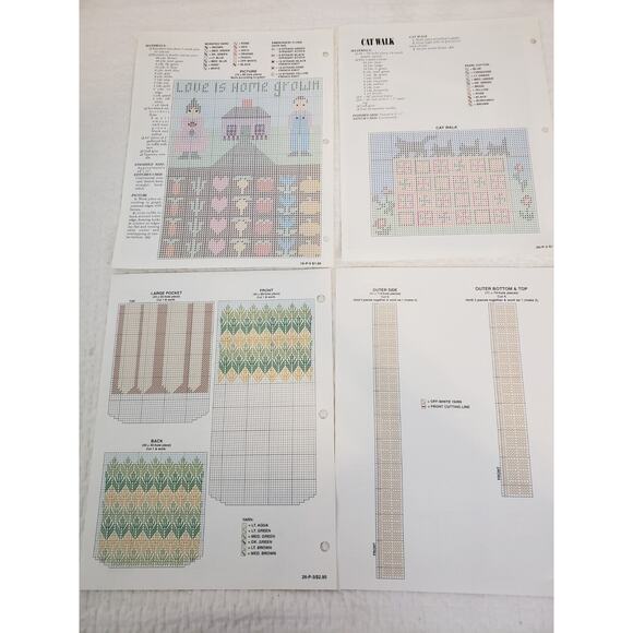 (J5) 1993 Annie's Attic Plastic Canvas Pattern Home Decor Lot of 5 Hole Punched - Picture 7 of 9